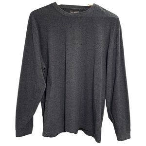 L.L. Bean Traditional Men’s Grey Long Sleeve Crewneck Cotton Shirt | Large